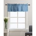 thumbnail image 1 of Kitchen Cafe Valance Curtain for Small Windows,Wave Dotted Line Texture Rod Pocket Short Valances Modern Blue Gradient Ombre Window Treatment Panel for Living Room/Bedroom/Bathroom,42x12in, 1 of 8