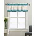 thumbnail image 1 of Kitchen Cafe Valance Curtain for Small Windows,Wave Line Blue Ombre Rod Pocket Short Valances Minimalist Abstract Ocean Beach Window Treatment Panel for Living Room/Bedroom/Bathroom,42x12in, 1 of 9