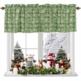 thumbnail image 1 of Kitchen Cafe Valance Curtain for Small Windows,Abstract Green Buffalo Plaid Rod Pocket Short Valances,42x18in, 1 of 9