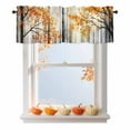 thumbnail image 1 of Kitchen Cafe Valance Curtain for Small Windows,Autumn Forest Watercolor Leaf Rod Pocket Short Valances,42x12in, 1 of 9