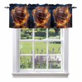 thumbnail image 1 of Kitchen Cafe Valance Curtain for Small Windows,Flaming Basketball Rod Pocket Short Valances,42x12in, 1 of 9