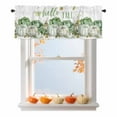 thumbnail image 1 of Kitchen Cafe Valance Curtain for Small Windows,Hello Fall Green Pumpkin Cabbage Rod Pocket Short Valances,60x18in, 1 of 9