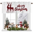 thumbnail image 1 of Kitchen Cafe Valance Curtain for Small Windows,Red Black Plaid Lattice Elk Deer Rod Pocket Short Valances,42x12in, 1 of 9