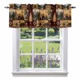 thumbnail image 1 of Kitchen Cafe Valance Curtain for Small Windows,Wildlife Bear Forest Pine Tree Rod Pocket Short Valances,42x12in, 1 of 9