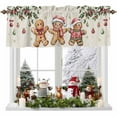 thumbnail image 1 of Kitchen Cafe Valance Curtain for Small Windows,Winter Gingerbread Man Xmas Ball Rod Pocket Short Valances,60x18in, 1 of 9
