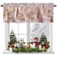 thumbnail image 1 of Kitchen Cafe Valance Curtain for Small Windows,Xmas Tree Ginger Bread House Rod Pocket Short Valances,60x18in, 1 of 8