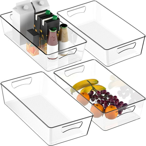 Kitchen Can Organizer Clear Bin for Cabinet/Pantry/Refrigerator/Freezer/Fridge