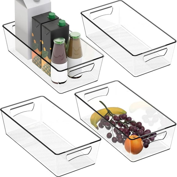 Kitchen Can Organizer Clear Bin for Cabinet/Pantry/Refrigerator/Freezer/Fridge