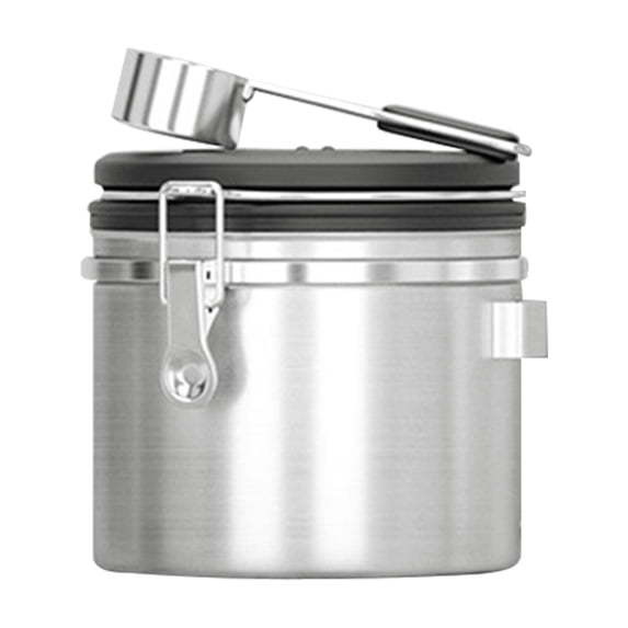 Kitchen Canisters Coffee Canister,Airtight Stainless Steel Kitchen Food Storage Container with Date and for Grounds Coffee,Beans,Tea,Flour,Cereal,Sugar(1.2L)