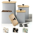 thumbnail image 1 of Kitchen Canisters for Countertop Set of  with Customizable Chalkboard Labels & Marker Pen - Big Iron Kitchen Canisters with Airtight Lids - Canister Set - Flour and Sugar Containers Farmhouse, 1 of 6