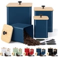 Kitchen Canisters Set 4,Dark Blue Metal Airtight Kitchen Storage ...