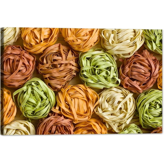 Kitchen Canvas Wall Art Cooked Wheaten Food Picture Dining Room Canvas Painting for Home Wall Decor, Colorful Pasta Framed Artwork for Kitchen Restaurant Wall Decoration Ready to Hang (12" Hx18 W)