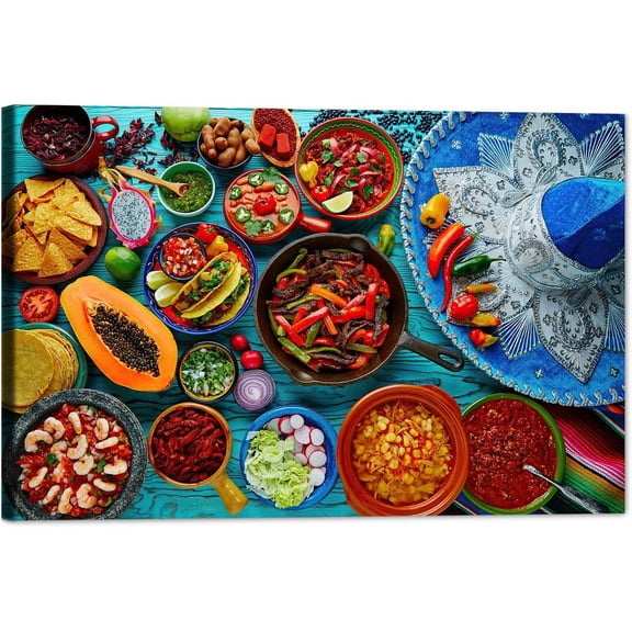 Kitchen Canvas Wall Art Fruit and Vegetable Food Picture Dining Room Canvas Painting for Home Wall Decor, Vegetable Food Framed Artwork for Kitchen Restaurant Decoration Ready to Hang (12" Hx18 W)