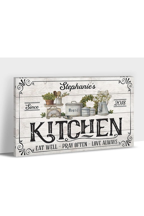 Kitchen Canvas Wall Art, Rustic Kitchen Canvas Prints, Vintage Kitchen Signs Picture Wall Decor, Rustic Farmhouse Kitchen Painting, Retro Country Home Kitchen Wall Decorations Artwork 12x18 Inches