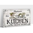 thumbnail image 1 of Kitchen Canvas Wall Art - Rustic Kitchen Pictures for Wall Decor, Farmhouse Kitchen Sign Pictures For Kitchen, Name Customized Kitchen Art Picture Framed Canvas Print For Dining Room 12x18, 1 of 6