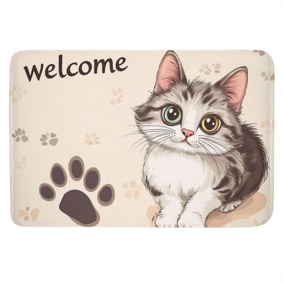 Kitchen Carpet Floor Mat Flannel Kitchen Mat, Non-Slip Rubber Back Mat Anti-Fatigue Kitchen Bedroom Home Entrance