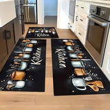 Kitchen Recipe Layout Kitchen Carpet Mat Rug - Utensils Spoon & Spice Design with 'BON ...