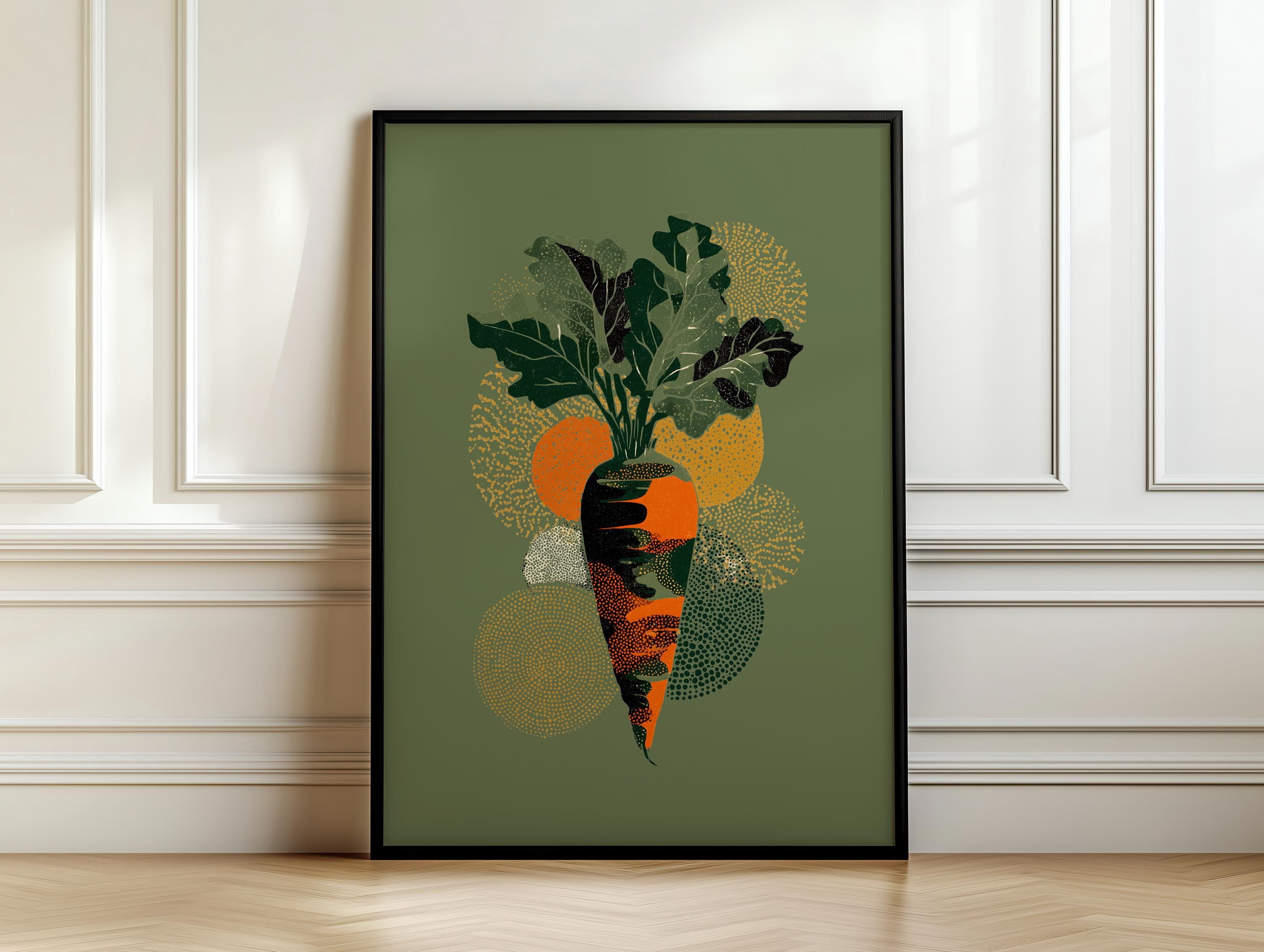 Potato Drowing Kitchen Carrot Art Pop Art Maximalist Vegetable Quirky Art Funky Modern ...