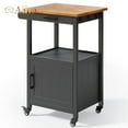thumbnail image 1 of Kitchen Cart, Aiho Kitchen Island on Wheels with Single Door Cabinet for Dinning Room and Kitchen - Black, 1 of 6