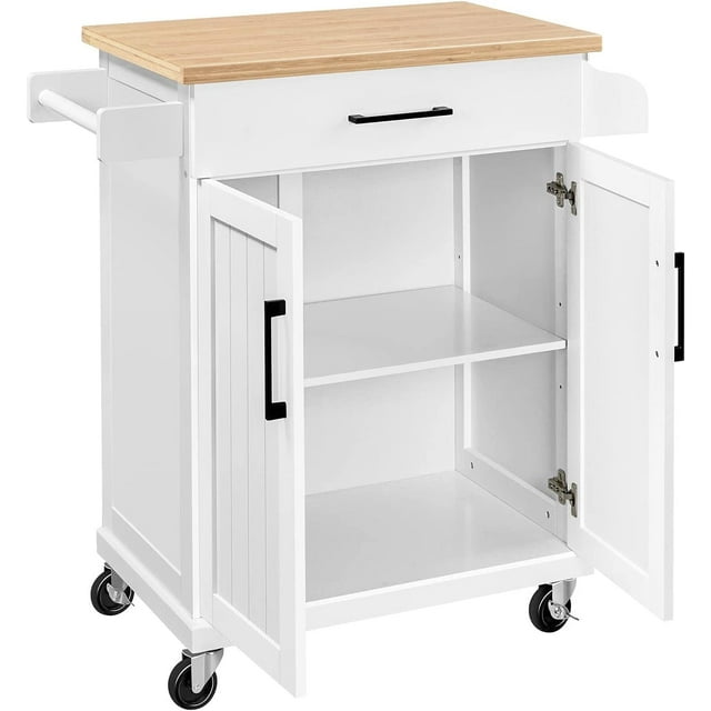 Kitchen Cart with Drawer, Kitchen Island on Wheels with Storage Rack