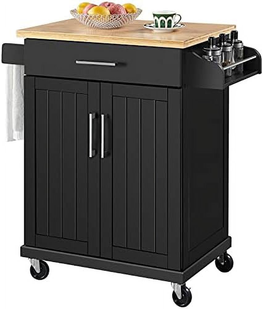 Kitchen Cart with Tabletop 34.5" Width Rolling Kitchen Island with