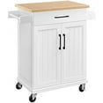 Kitchen Cart with Tabletop 34.5" Width Rolling Kitchen Island with