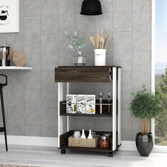 Kitchen Cart with Casters for Mobility / Serve Guests Effortlessly