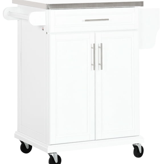 Kitchen Cart with Stainless Steel Countertop for Safe and Easy Food Chopping