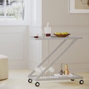 Kitchen Carts, BAR CART, Silver Kitchen Islands,Glass+Metal Metal Kitchen Carts, Furniture Dining Furniture Kitchen Islands & Carts