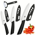 thumbnail image 1 of 4-Piece Ceramic Knife Set Kitchen Chefs Paring Knife with Cover 3" 4" 5" Utility Knife for Fruit Vegetable, 1 of 9