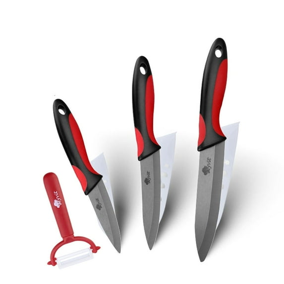 Kitchen Ceramic Knife Set with Peeler Household 5-inch Utility Knife, 4-inch Slcing Knife,3-inch Fruit Paring Knife