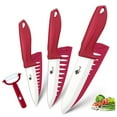 thumbnail image 1 of Kitchen Ceramic Knives 3-Piece Sharp Rustproof Chef Knife Sets 5" Utility Knife with Ceramic Peeler and 4" Fruit Knife 3" Paring Knife, 1 of 7