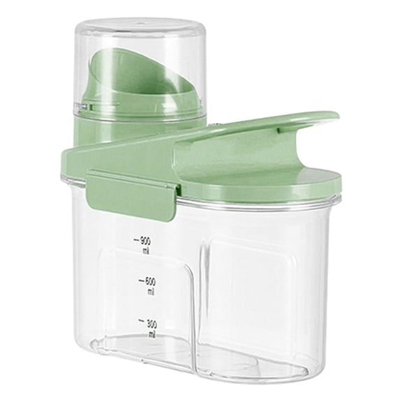 Kitchen Cereal Storage Container, Rice Storage Container,Airtight Plastic Kitchen Organizer Bin With Pouring Spout Measuring Cup, Cereal Dispenser,Food Storage Box For Grain, Flour Snacks,Green