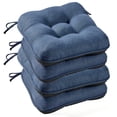 thumbnail image 1 of XIECUVA Chair Cushions for Dining Chairs, Set of 4, Memory Foam Kitchen Chair Cushions with Quilted Non-Slip Rubber Backing, 15.5" x 15.5" x 3.5", Dark Blue, 1 of 8