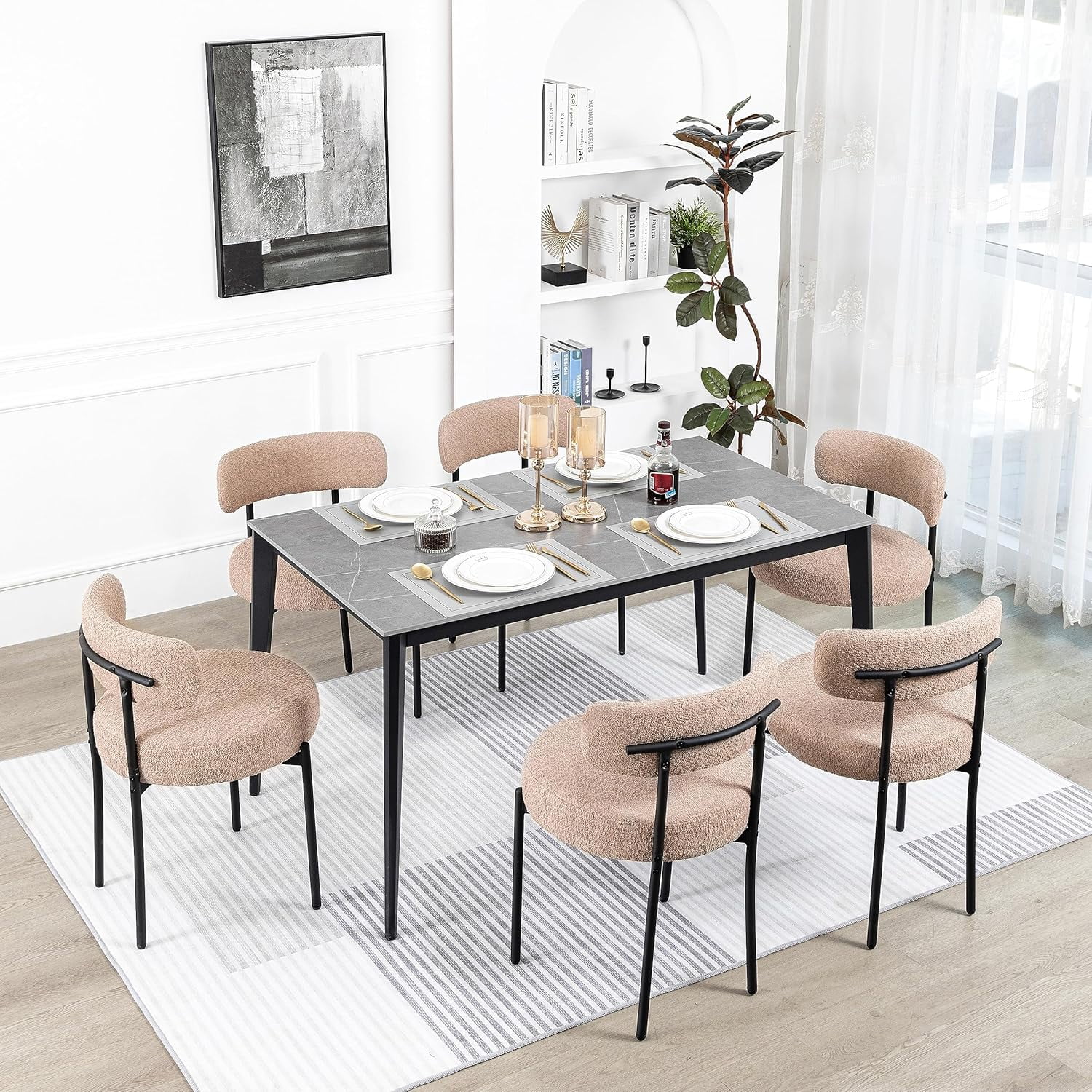 Kitchen Chairs Mid-Century Modern Dining Chairs Set of 6, Kitchen ...