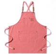 thumbnail image 1 of Kitchen Chef Aprons for Women and Men with 3 Pockets for Cooking BBQ Bib Work, Pink, 1 of 4