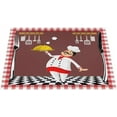 thumbnail image 1 of Kitchen Chef Cloth Placemats Set of 4,Retro Cartoon Fat Chef Cook Pattern Linen Table Mats,Heat Resistant Woven Placemats Non-Slip Dining Table Place Mats for Kitchen,Cafe,Home Decor (18" L x 12" W), 1 of 6