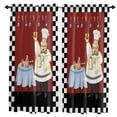 thumbnail image 1 of Kitchen Chef Gourmet Small Curtain Rod Pocket Short Curtains Half Drapes Partition Cabinet Door Window Curtains Home Decor, 1 of 6
