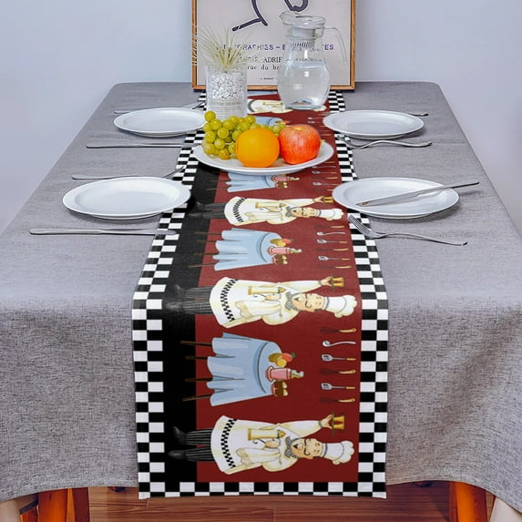 Kitchen Chef Gourmet Table Runner Luxury Home Dining Table Coffee Table Holiday Wedding Decoration Party Dinner Table Runner