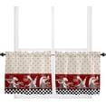 thumbnail image 1 of Kitchen Chef Tier Curtains 24 Inches Long, Good Food Red Retro Black White Checkered Rod Pocket Window Curtains Panels for Bathroom, Small Short Half Curtains Drapes for Cafe 27.5''''x24'''', 1 of 5