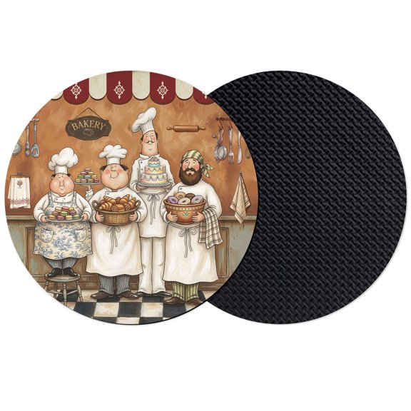 Kitchen Chefs Coasters Set of 2, Absorbent Coasters for Drinks, Farmhouse Vintge Bakery Baking Team Coaster for Desk Coffee Table Protection, Home Decor House Warming Gifts 4"