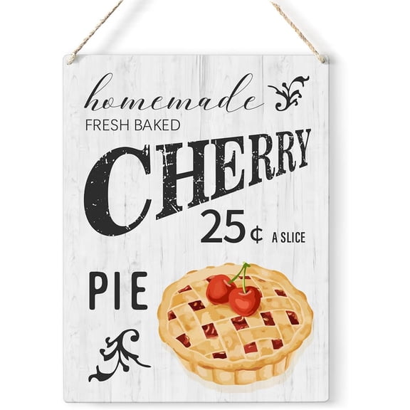 Kitchen Cherry Wood Sign Fresh Baked Cherry Wooden Signs Rustic Summer Hanging Plaque Home Wall Art 8x10 Sign Wall Decor for Home Kitchen
