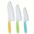 thumbnail image 1 of Kitchen Children's Knife Set Of Three Pieces Children's Cake Fruit And Vegetable Cutting Knife Set, Children's Cooking Knife, Firm Grip, Serrated Edge, BPA Free Children's Knife, 1 of 8