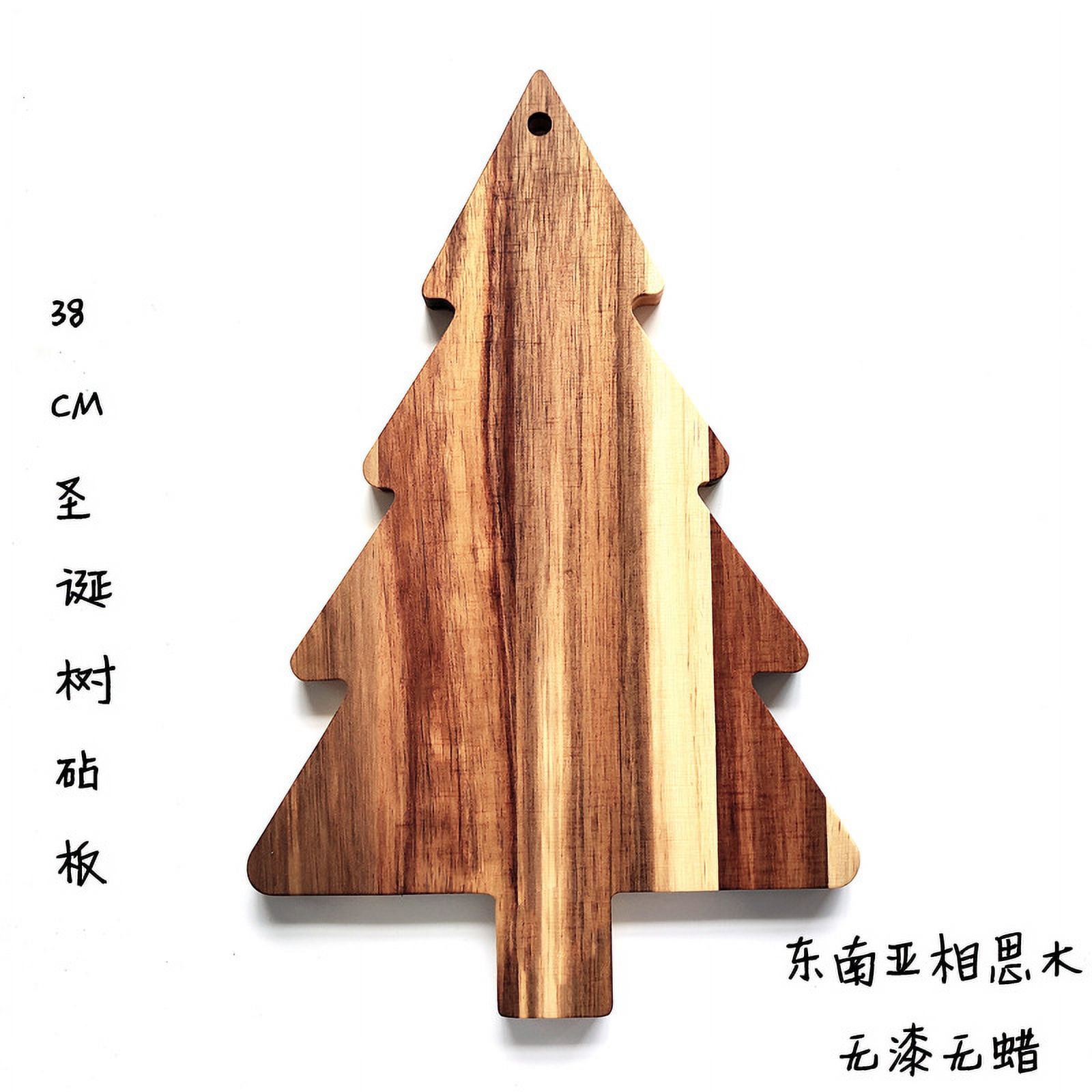 Kigley 6 Pcs Christmas Tree Cheese Board Cutting Chopping Board Wood  Serving Board Wooden Tree Shaped Charcuterie Board with Matching Knife for