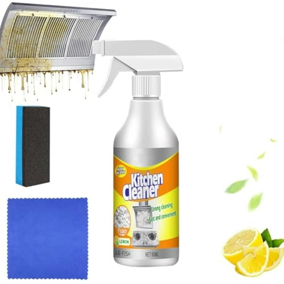 Kitchen Cleaner Aibo, Magic Brush Pro Cleaner Spray, Kitchen Foam Cleaner, All-Purpose Kitchen Pots and Pan Cleaner, Stubborn Stains Cleaner, Kitchen Heavy Oil Cleaner Degrease (1 pcs)