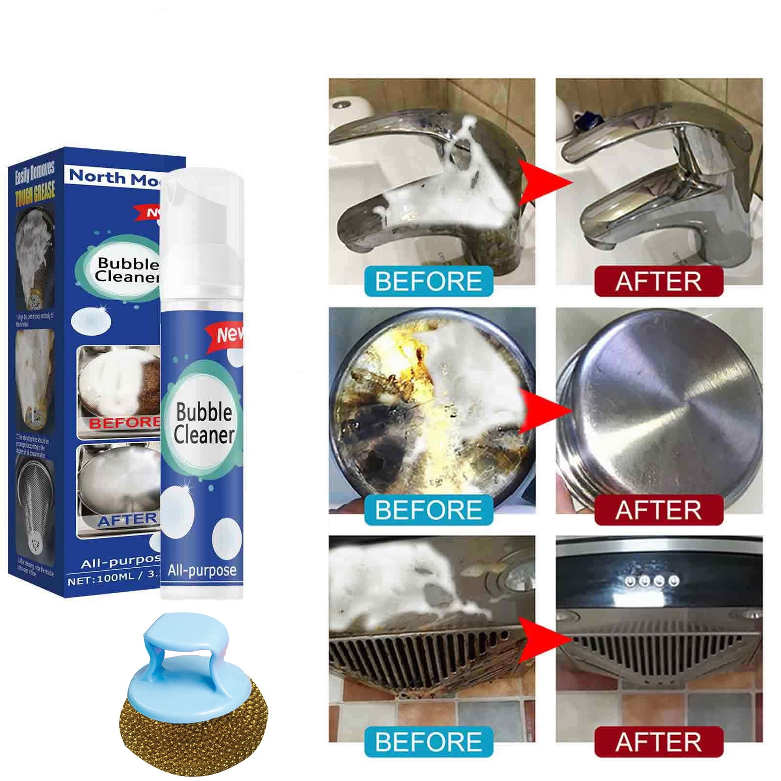 Kitchen Cleaner Foam With Brush Clearance! Foaming Heavy Oil Stain Cleaner, AllPurpose Rinse