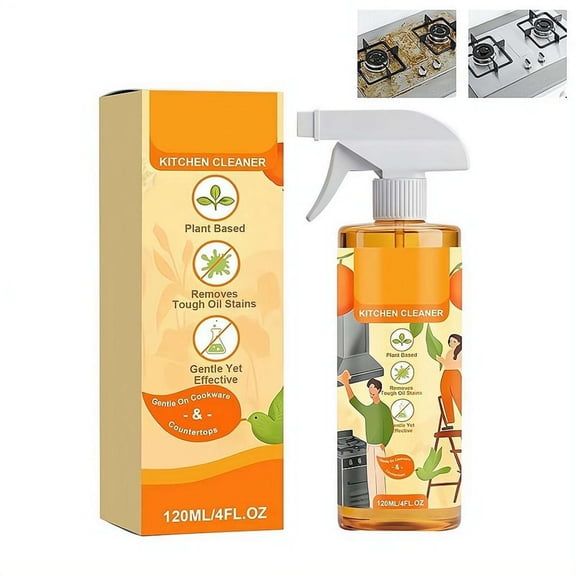 Kitchen Cleaner Remover Spray,Multifunctional Kitchen Appliance Cleaner,Powerful Grease Stain Removal,Kitchens All-Purpose Cleaners For Cooktop,Stove,Oven,Range Hood,Microwave & Oil Stains
