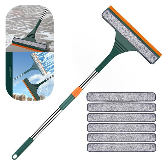 Kitchen Cleaning Brush,2 In 1 Window Cleaning Kit Window Squeegee Cleaner Extendable Window Cleaner Tool Telescopic Window Cleaning Equipment