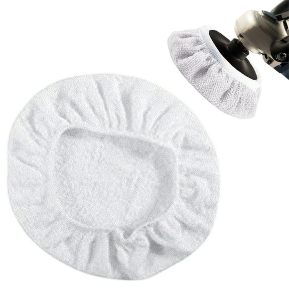 Kitchen Cleaning Brush 8Pack Car Polisher Pad Bonnet (9 To 10 Inches) Soft Microfiber Polishing Bonnet Buffing Pad Cover,White Kitchen Cleaning Brush