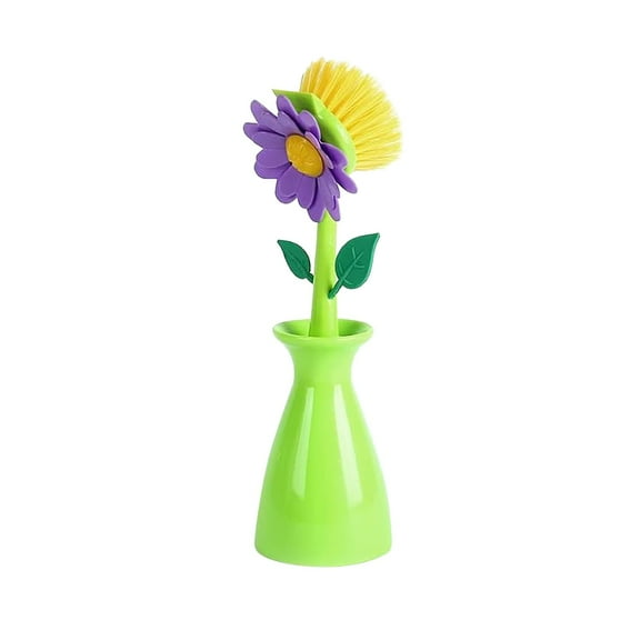 Kitchen Cleaning Brush Flower Long Handle Wash Pot Brush Dishwashing Brush Kitchen Accessories Dish Hearth Cleaning Tool